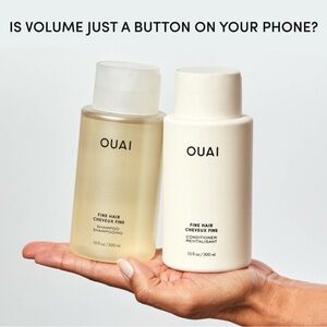 OUAI Fine Hair Shampoo and Conditioner Set - Cream and White